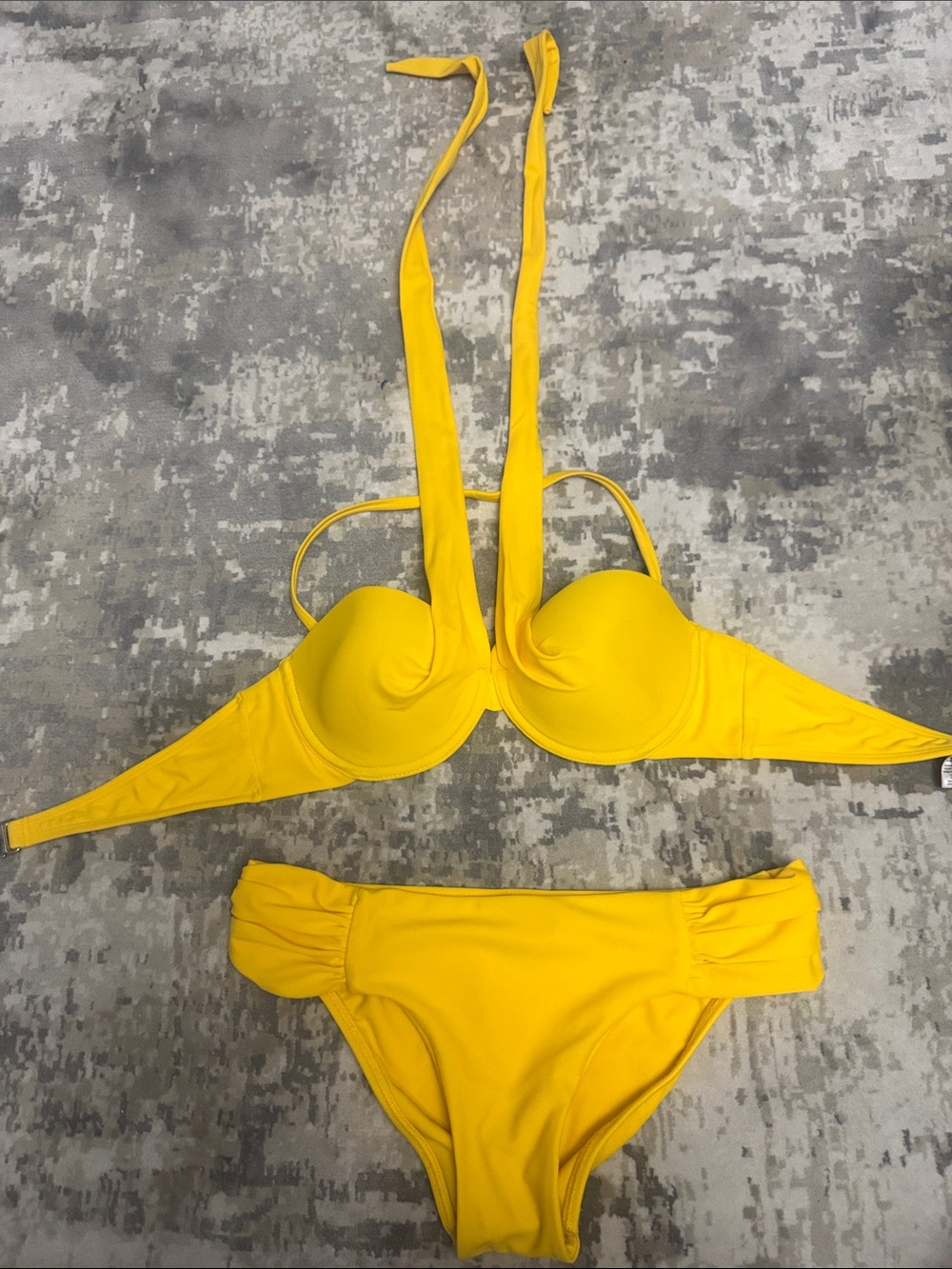 Luli Fama Yellow Halter Underwire Bikini Set